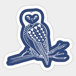 Boho Heart Barn Owl Graphic Sticker